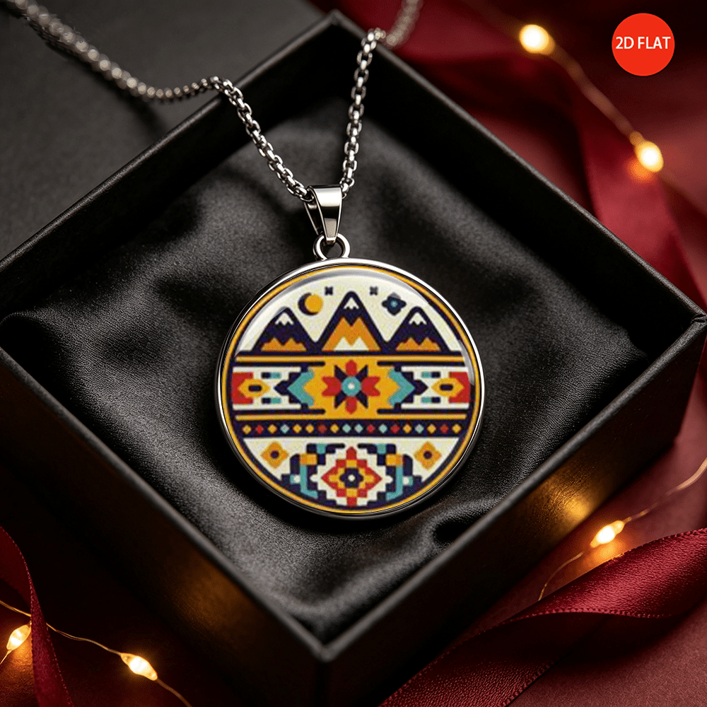 Ethnic Style Landscape Pattern Stainless Steel Necklace